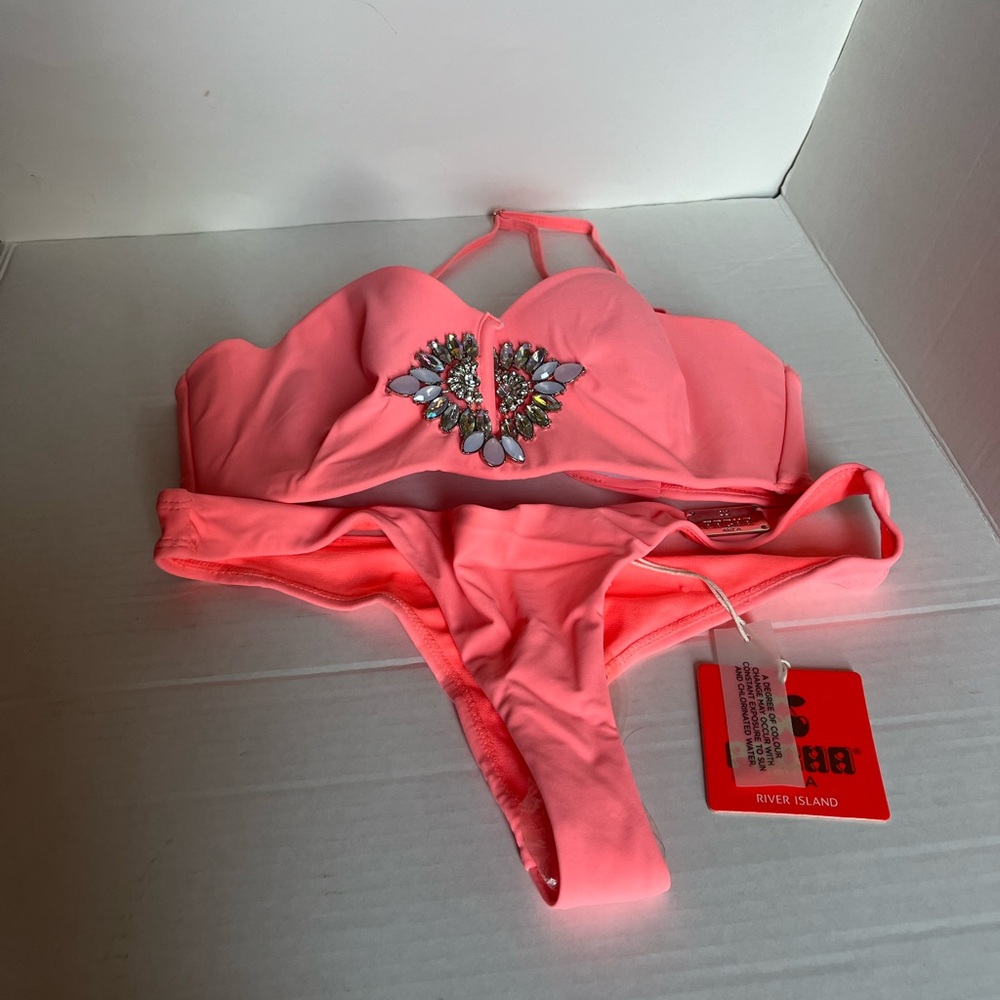 NWT & NWOT - River Island and Pacha Bikini embellished set Coral